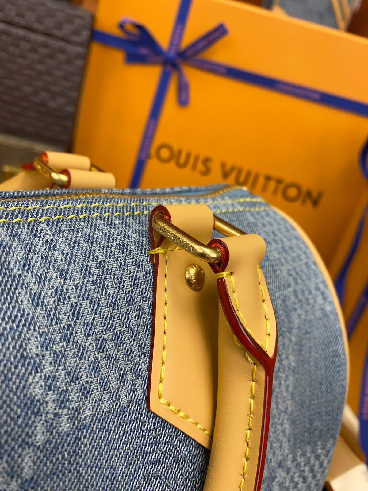 LV Speedy 25 Bandoulière Damier Denim 3D